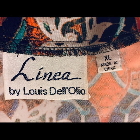 Linea by Louis Dell’Olio “Marigold Tile Print Top” - Picture 3 of 5